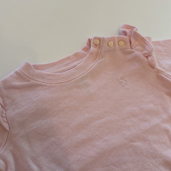 Ralph Lauren Baby Girls Ruffled French Terry Top and Pant, 2 Piece Set - Picture 5 of 13